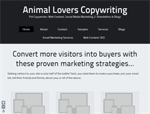 Tablet Screenshot of animalloverscopywriting.com